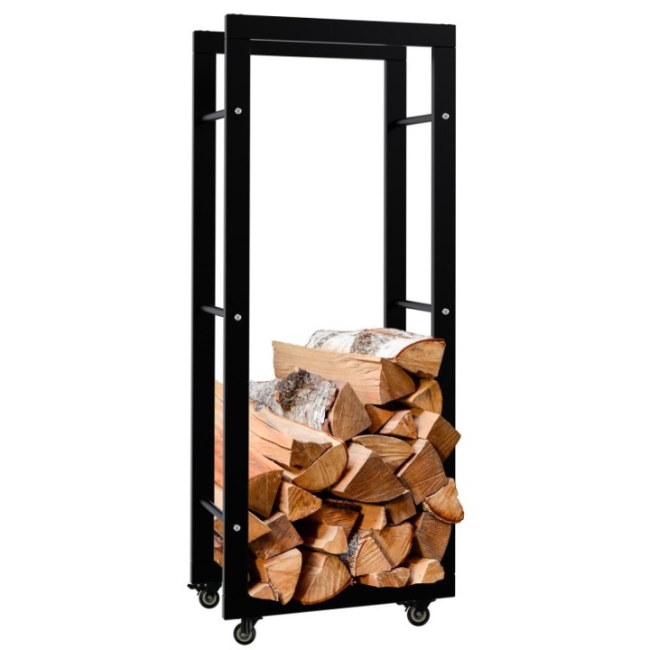 Kaminholzständer Keri mit Rollen 25x40x100