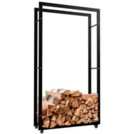 Kaminholzständer Keri mit Rollen 25x80x150