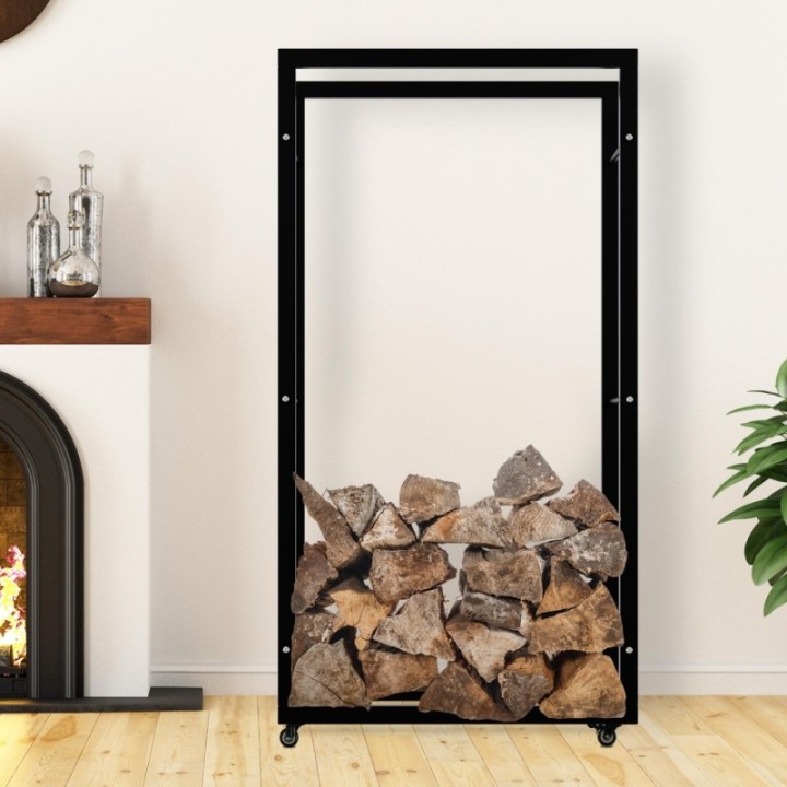 Kaminholzständer Keri mit Rollen 25x80x150