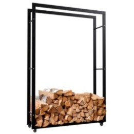 Kaminholzständer Keri mit Rollen 25x100x150