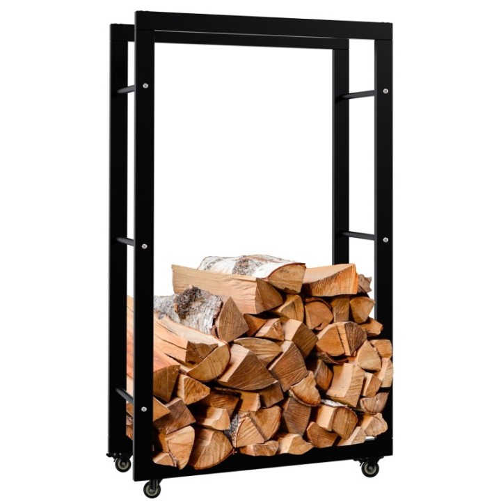 Kaminholzständer Keri mit Rollen 25x60x100