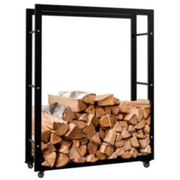 Kaminholzständer Keri mit Rollen 25x80x100