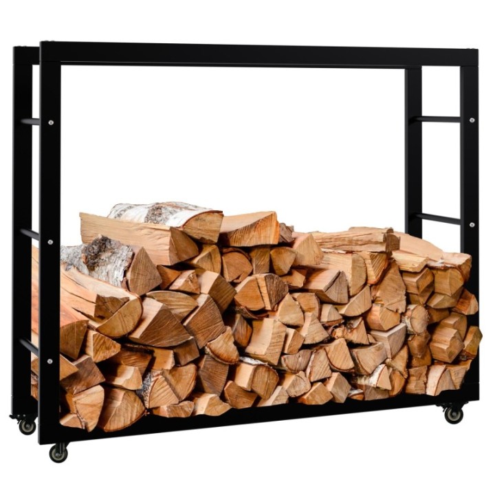 Kaminholzständer Keri mit Rollen 25x100x80