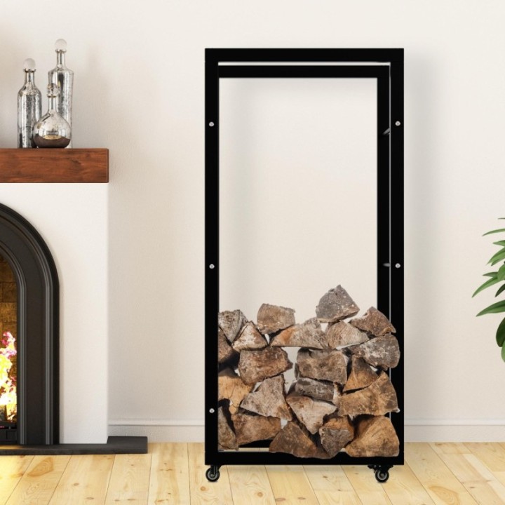 Kaminholzständer Keri mit Rollen 25x60x125