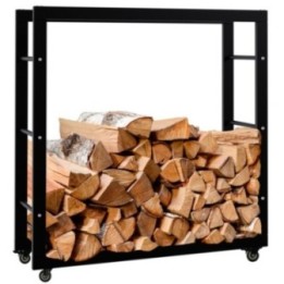 Kaminholzständer Keri mit Rollen 25x80x80