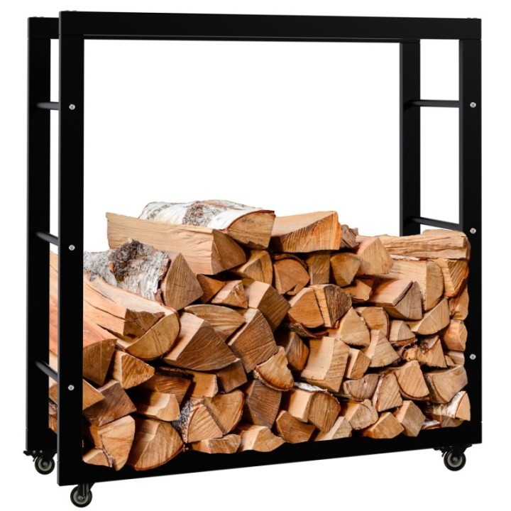 Kaminholzständer Keri mit Rollen 25x80x80