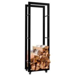Kaminholzständer Keri mit Rollen 25x40x125