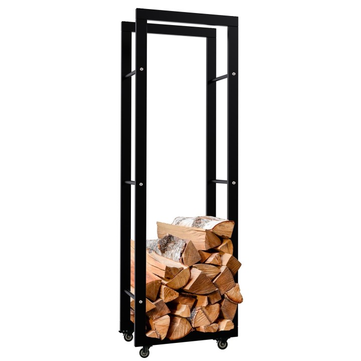 Kaminholzständer Keri mit Rollen 25x40x125
