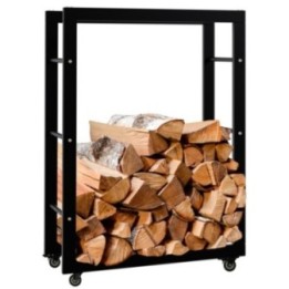 Kaminholzständer Keri mit Rollen 25x60x80