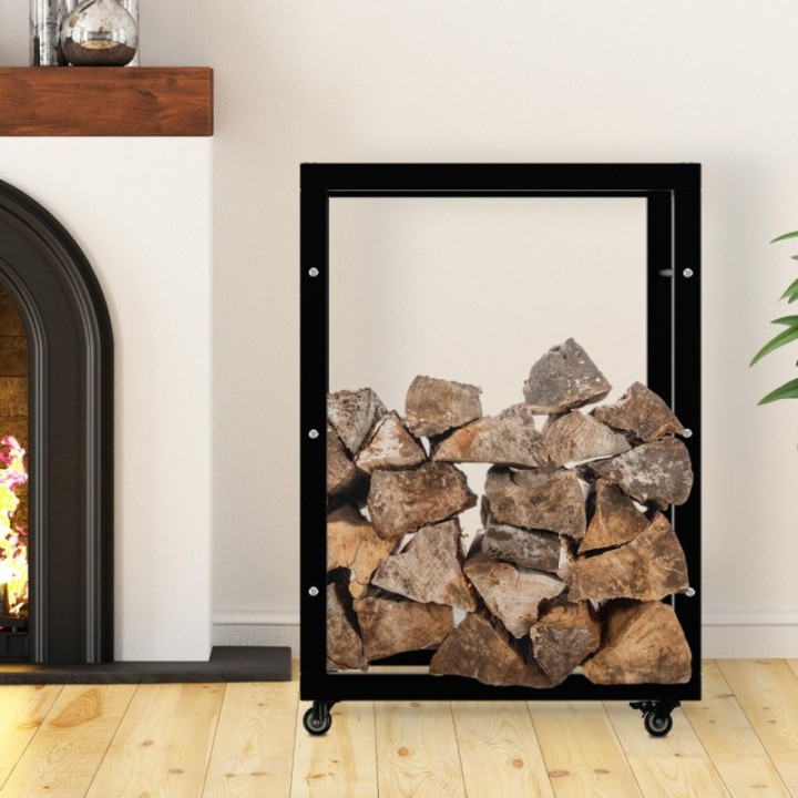 Kaminholzständer Keri mit Rollen 25x60x80