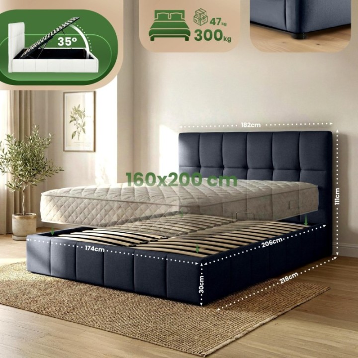 Bett Ladia Stoff 160x200 cm