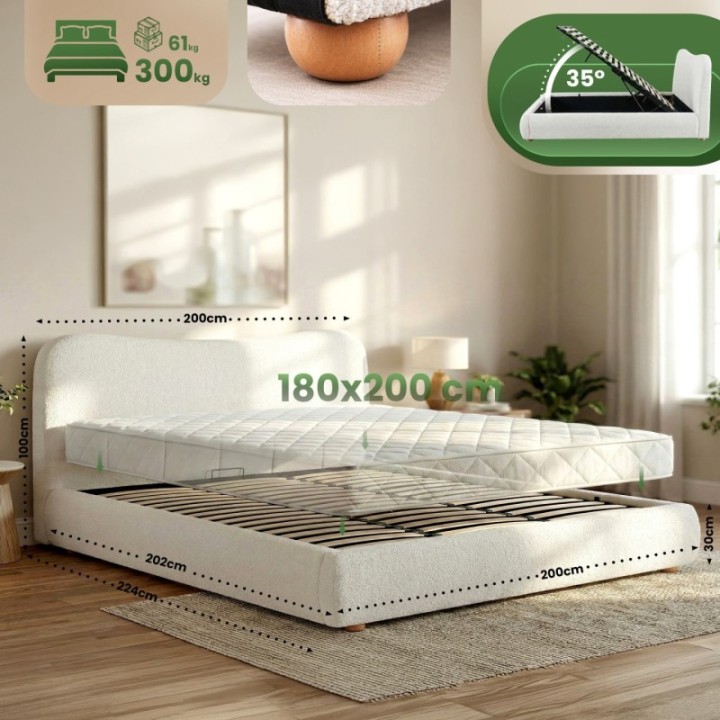 Bett Maido Teddy Stoff 180x200 cm