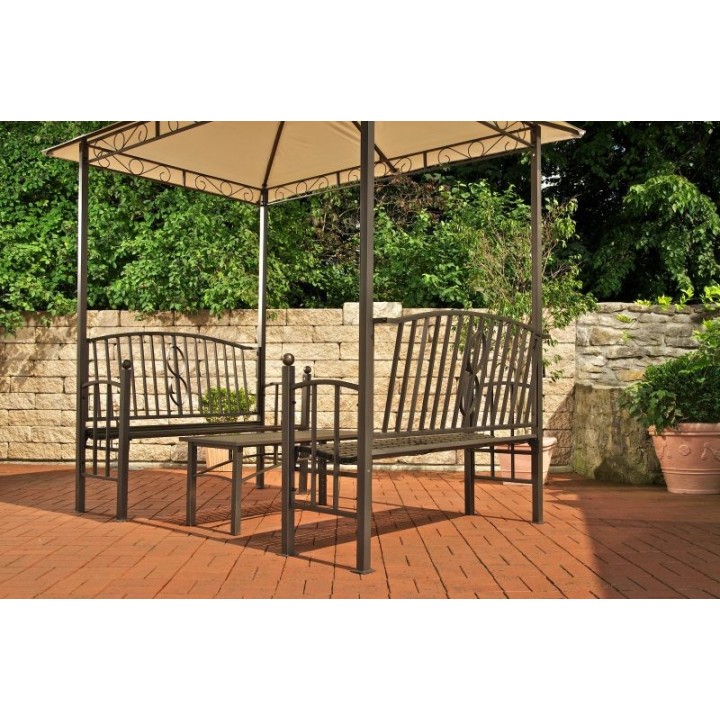 Pavillon mit 2 Bänken + Tisch