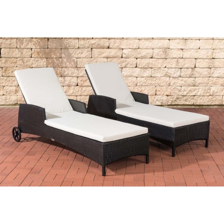 2xSonnenliegen Turin Cremeweiß