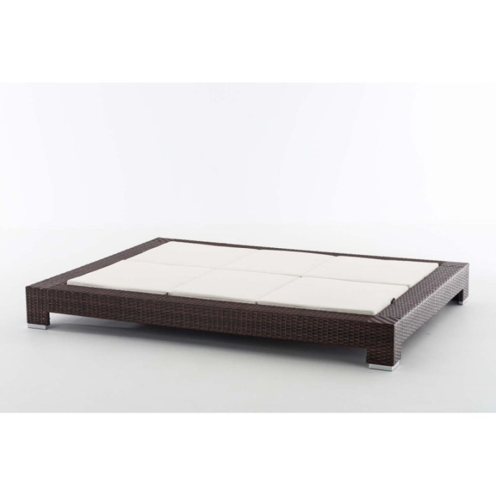 Sonnenliege Sunshine Flachrattan Cremeweiß