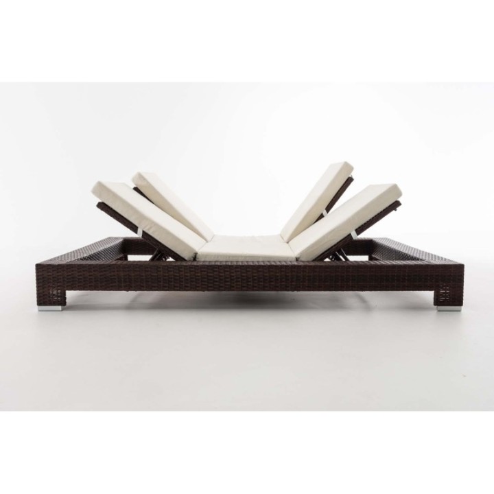 Sonnenliege Sunshine Flachrattan Cremeweiß