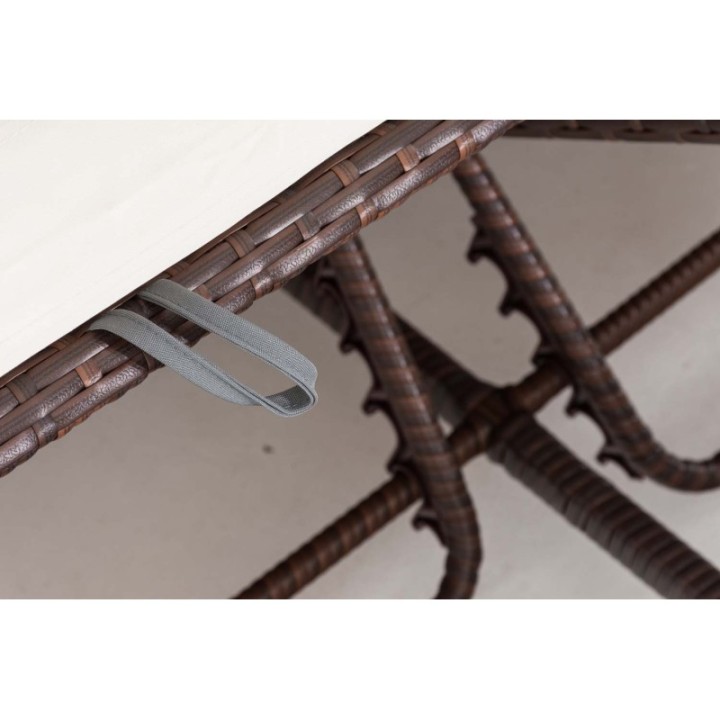 Sonnenliege Sunshine Flachrattan Cremeweiß