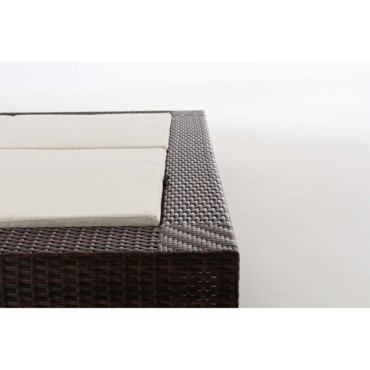 Sonnenliege Sunshine Flachrattan Cremeweiß
