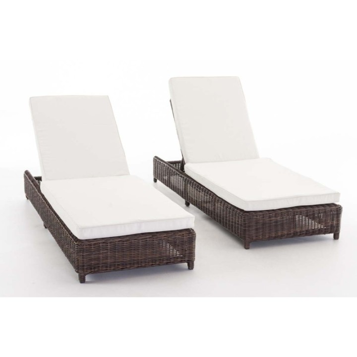 Set Sonnenliegen Burano Cremeweiss