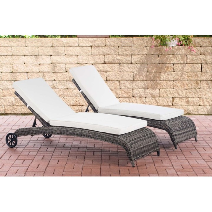 Set Sonnenliegen Asti Cremeweiss