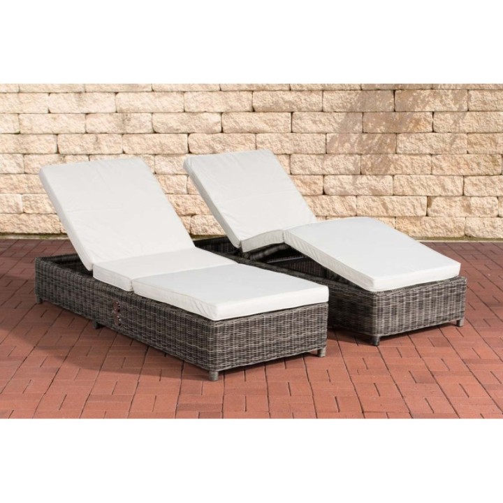 Set Sonnenliegen Imola Cremeweiss