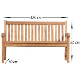 Teakbank Kentucky 150 cm
