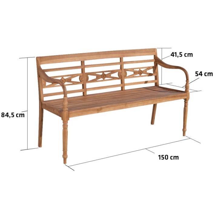 Teakbank Maryland 150 cm