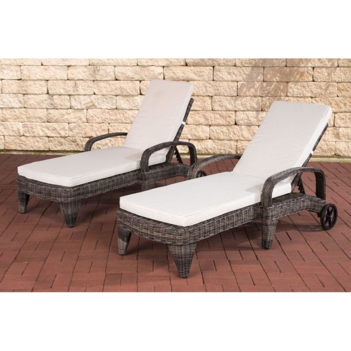 Set Sonnenliegen Luini Cremeweiss