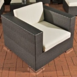 Sessel Barcelona Cremeweiß Flachrattan