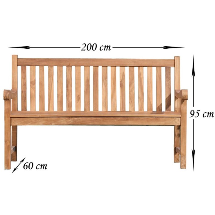 Teakbank Kentucky 200 cm