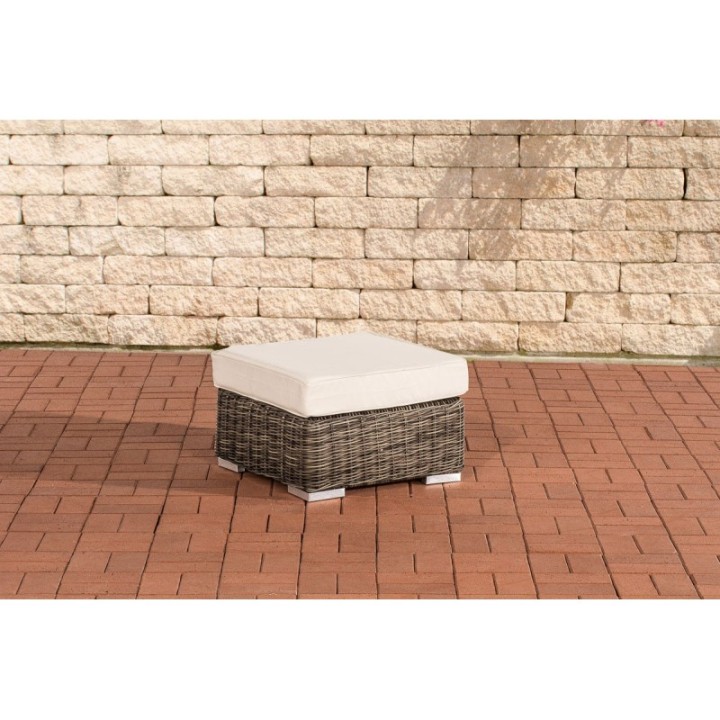 Fußhocker Ariano 56x56 cm Cremeweiss 