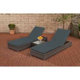Set Bezüge 2x Sonnenliege mit Tisch