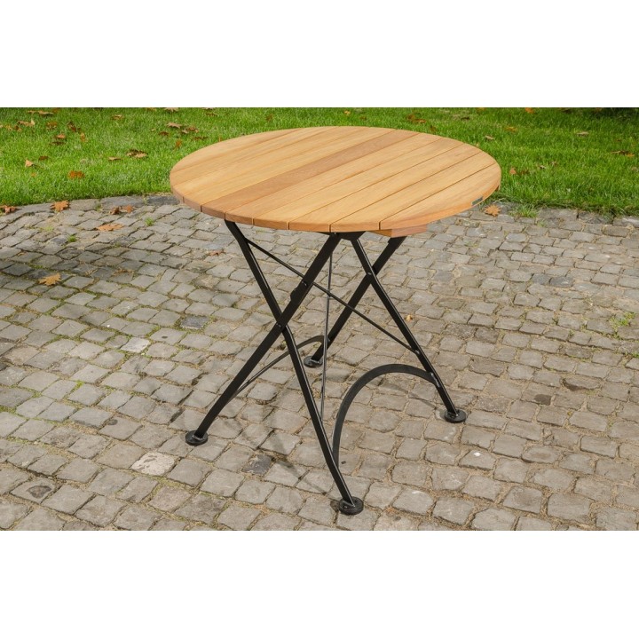Klapptisch Minto 80 cm Eisen/Teak