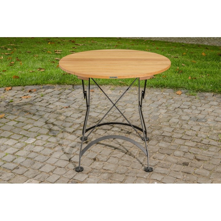Klapptisch Minto 80 cm Eisen/Teak