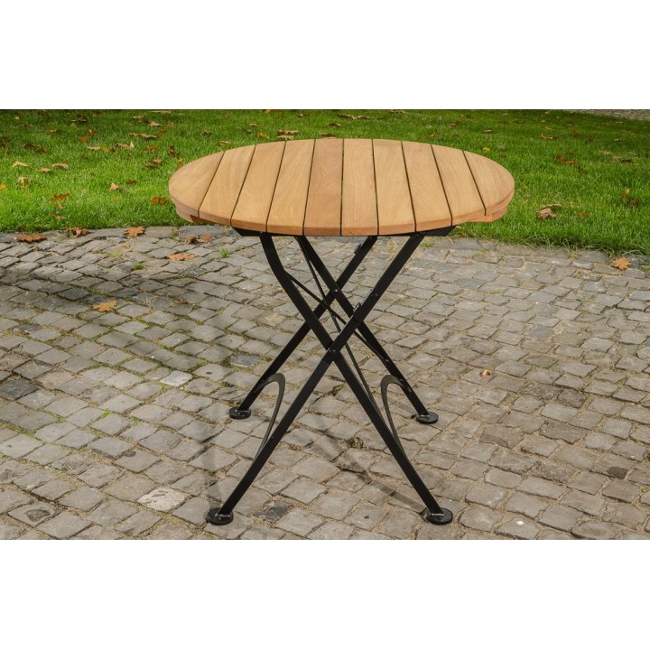 Klapptisch Minto 80 cm Eisen/Teak
