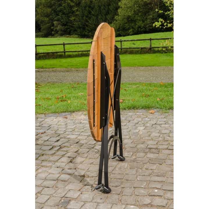 Klapptisch Minto 80 cm Eisen/Teak