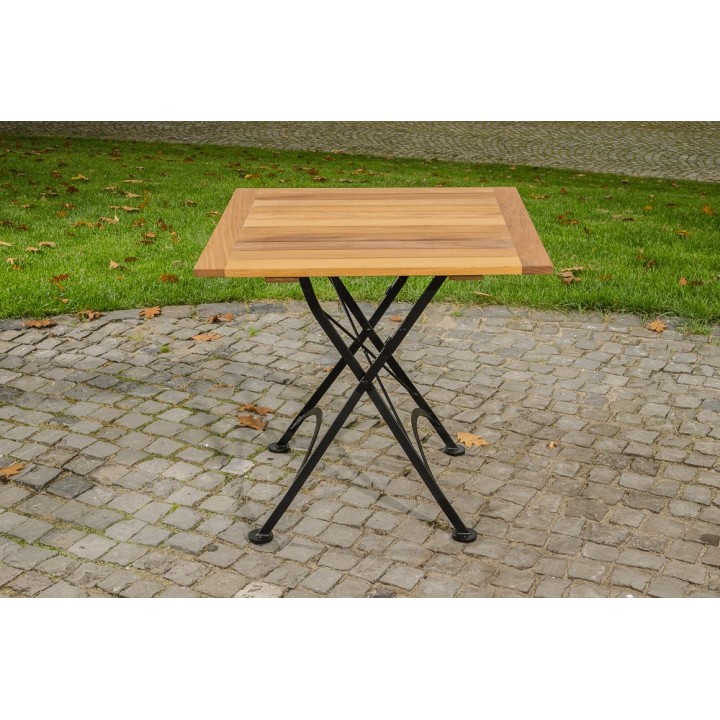 Klapptisch Utara 80x80 cm Eisen/Teak