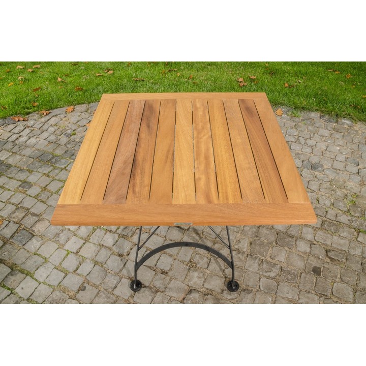 Klapptisch Utara 80x80 cm Eisen/Teak