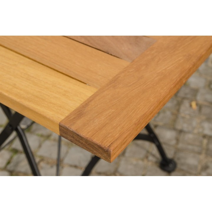 Klapptisch Utara 80x80 cm Eisen/Teak