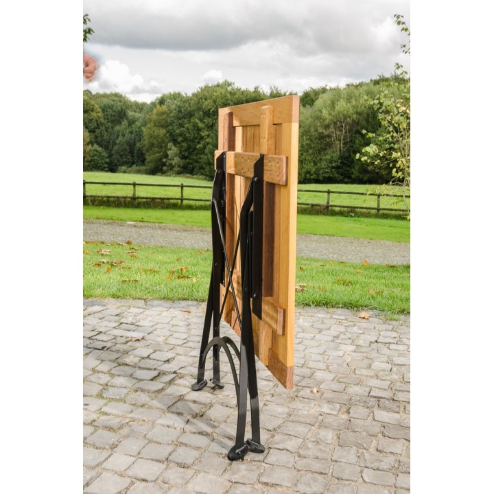 Klapptisch Utara 80x80 cm Eisen/Teak