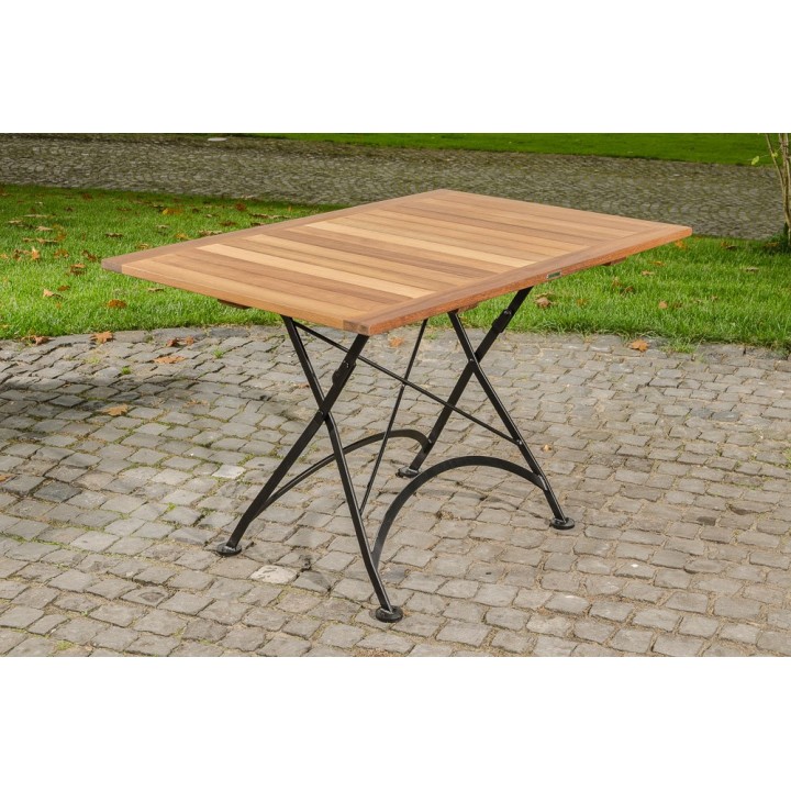 Klapptisch Utara 80x120 cm Eisen/Teak