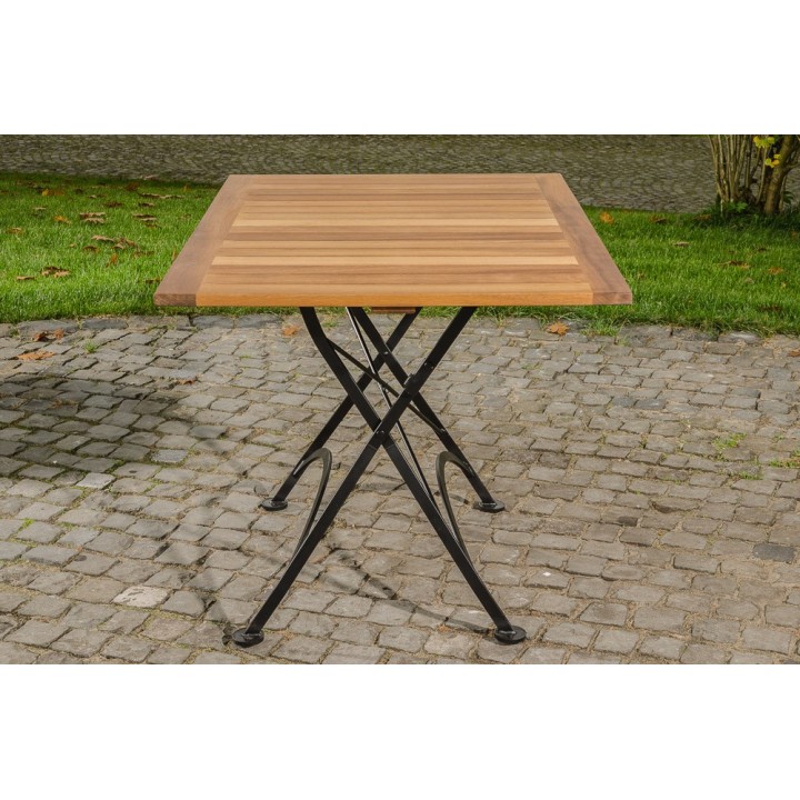 Klapptisch Utara 80x120 cm Eisen/Teak