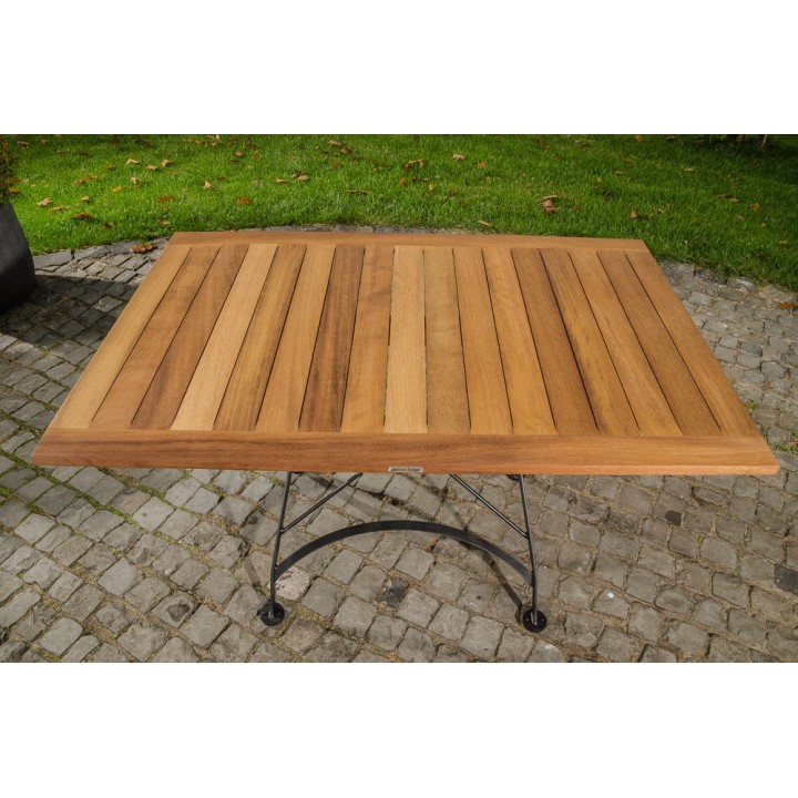 Klapptisch Utara 80x120 cm Eisen/Teak