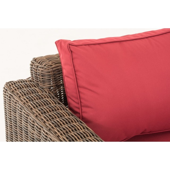 3er-Sofa Bilbao / Madeira Rubinrot
