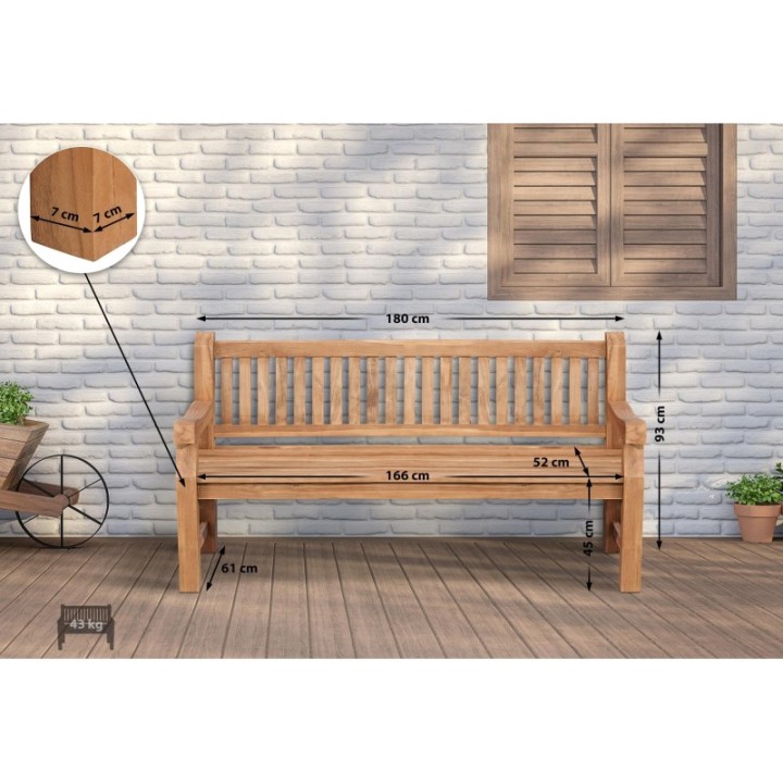 Teakbank Jackson V2 180 cm