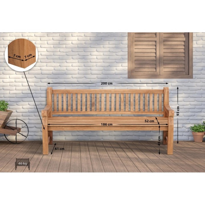 Teakbank Jackson V2 200 cm