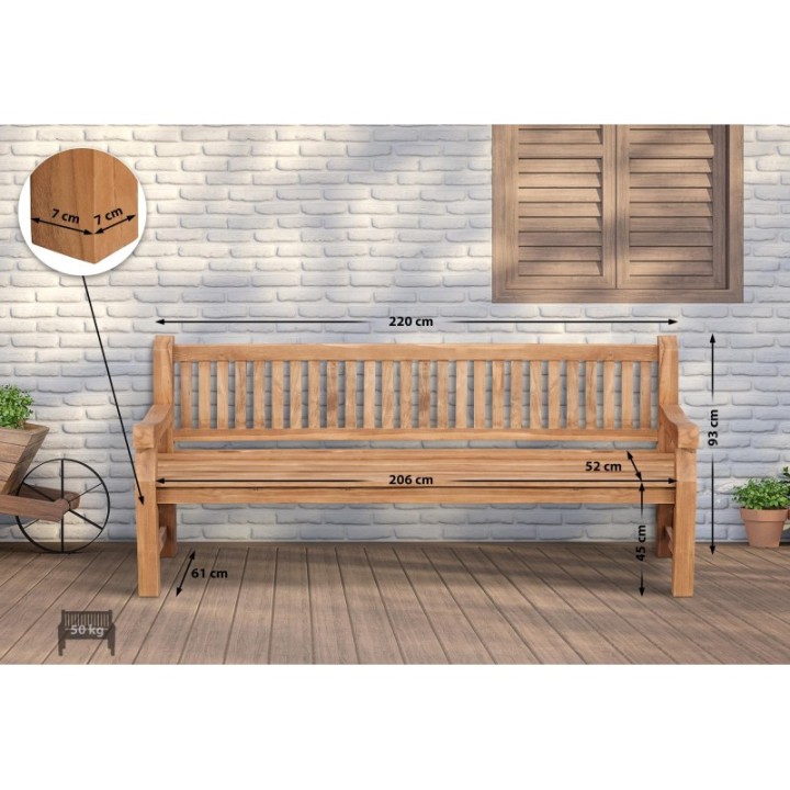 Teakbank Jackson V2 220 cm