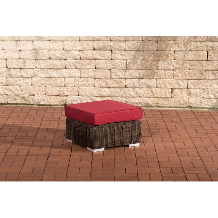 Fußhocker Ariano 56x56cm Rubinrot