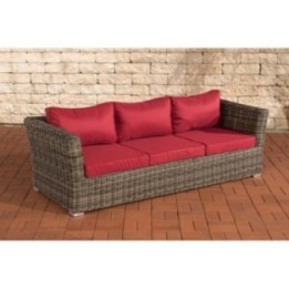 3er Sofa Mandal Rubinrot
