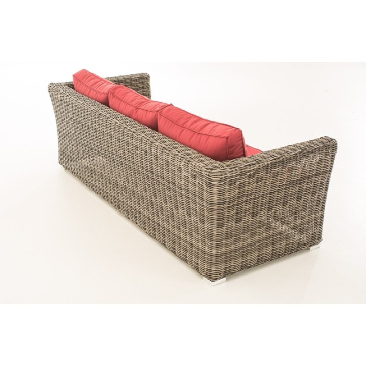 3er Sofa Mandal Rubinrot
